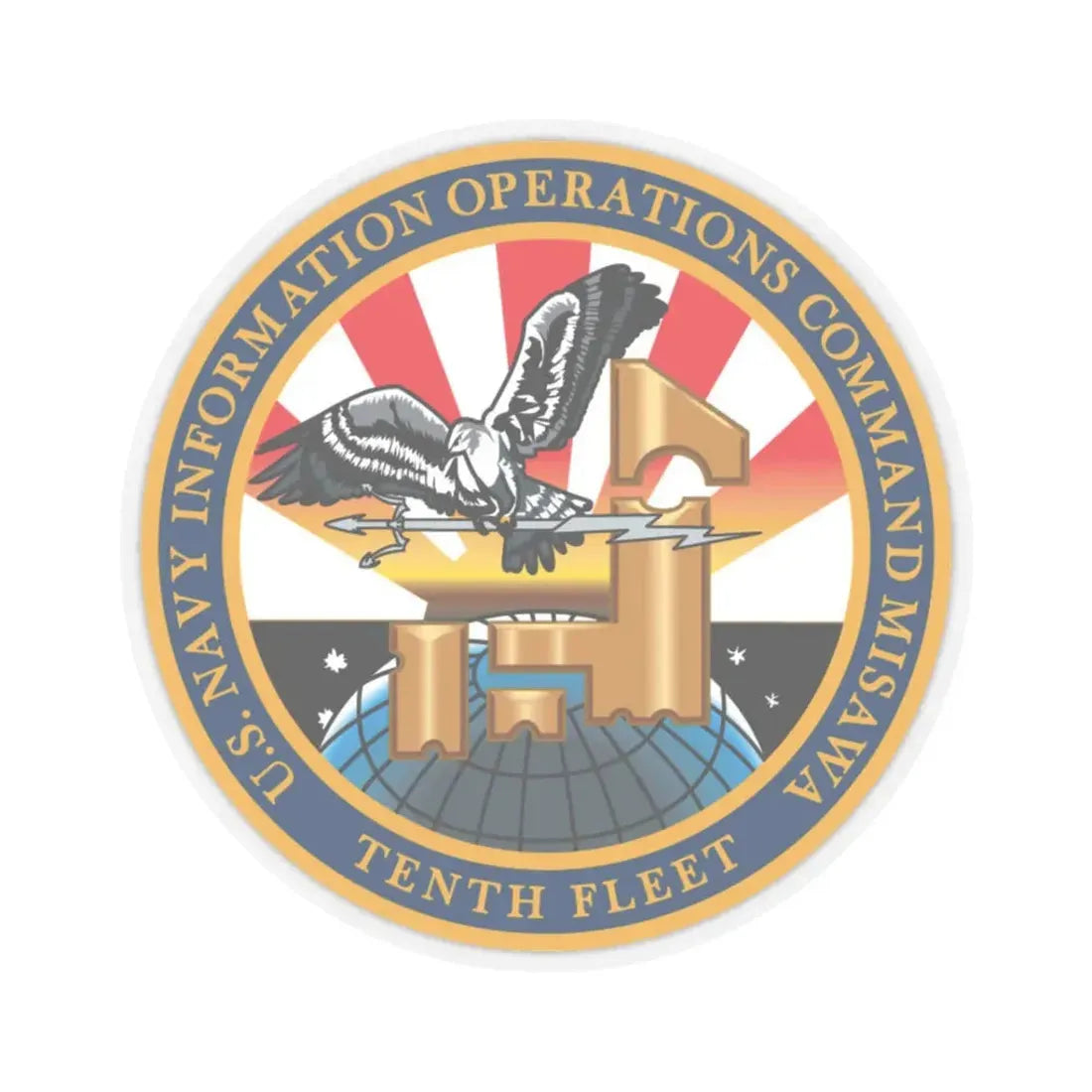 USN IOC Misawa NIOC 10th Fleet (U.S. Navy) STICKER Vinyl Kiss-Cut Decal 3 Inch Transparent - The Sticker Space