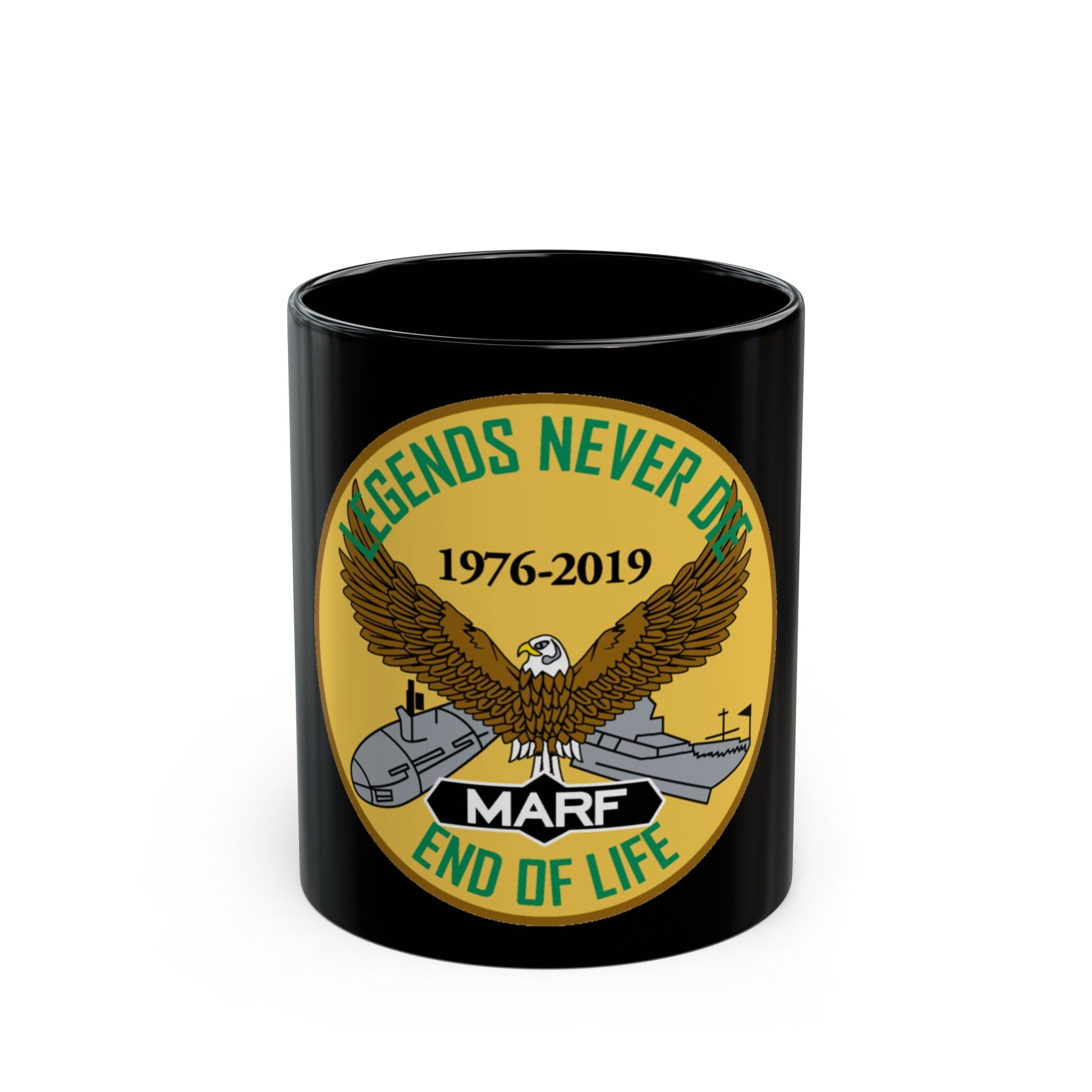 USN LND MARF (U.S. Navy) Black Coffee Mug-11oz-The Sticker Space