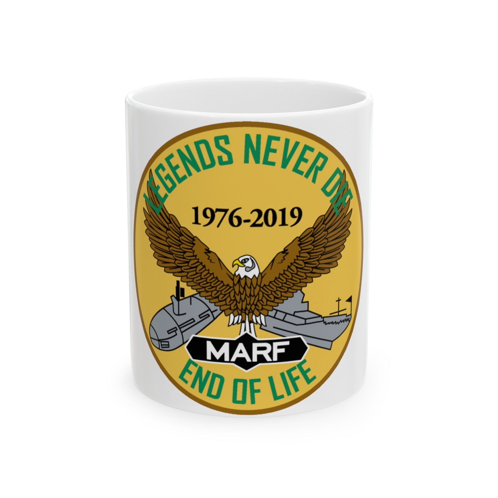 USN LND MARF (U.S. Navy) White Coffee Mug-11oz-The Sticker Space