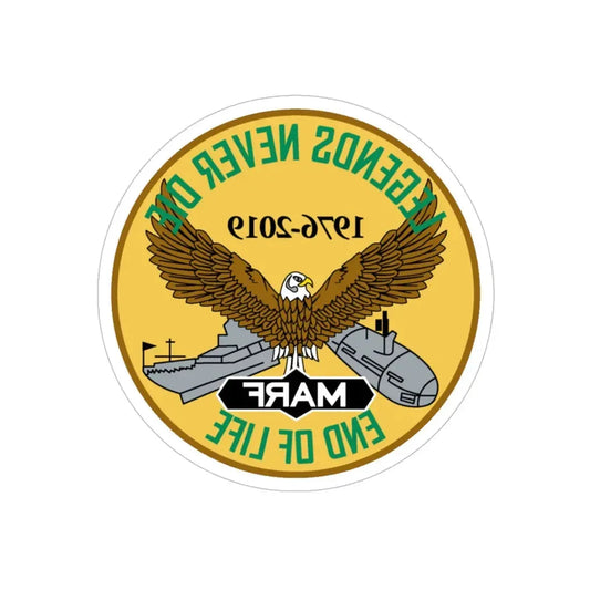 USN LND MARF (U.S. Navy) REVERSE PRINT Transparent Die-Cut STICKER 6 Inch Die-Cut Transparent - The Sticker Space