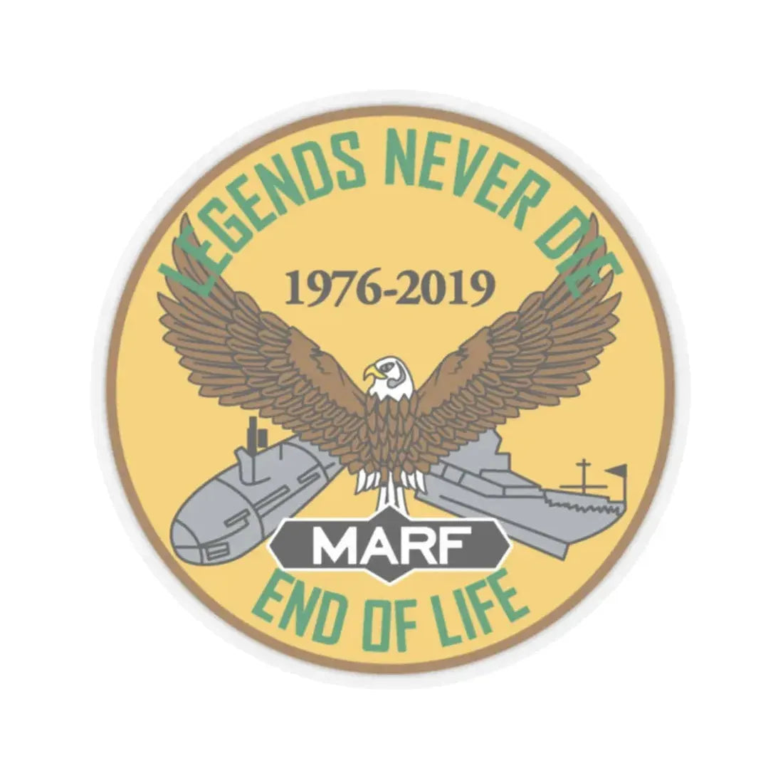 USN LND MARF (U.S. Navy) STICKER Vinyl Kiss-Cut Decal 2 Inch Transparent - The Sticker Space