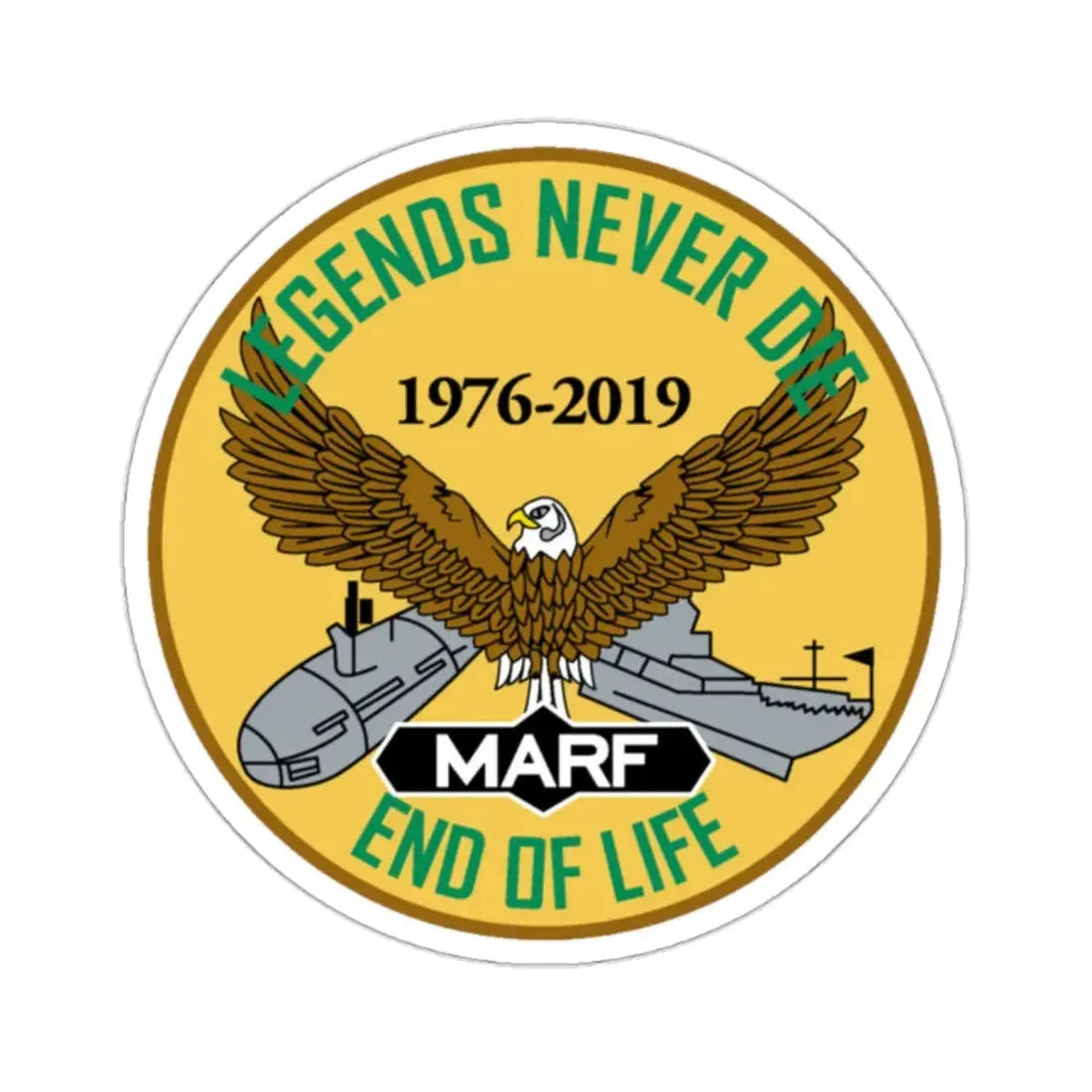 USN LND MARF (U.S. Navy) STICKER Vinyl Kiss-Cut Decal 2 Inch White - The Sticker Space