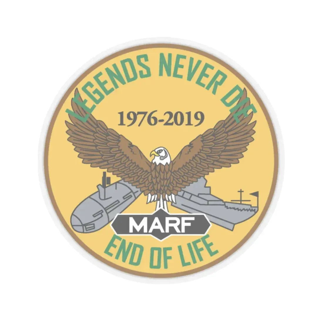 USN LND MARF (U.S. Navy) STICKER Vinyl Kiss-Cut Decal 4 Inch Transparent - The Sticker Space