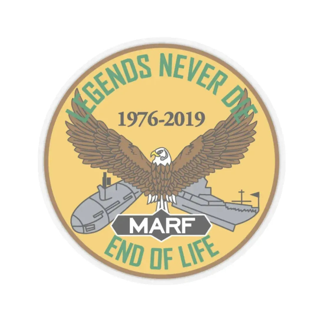 USN LND MARF (U.S. Navy) STICKER Vinyl Kiss-Cut Decal 6 Inch Transparent - The Sticker Space