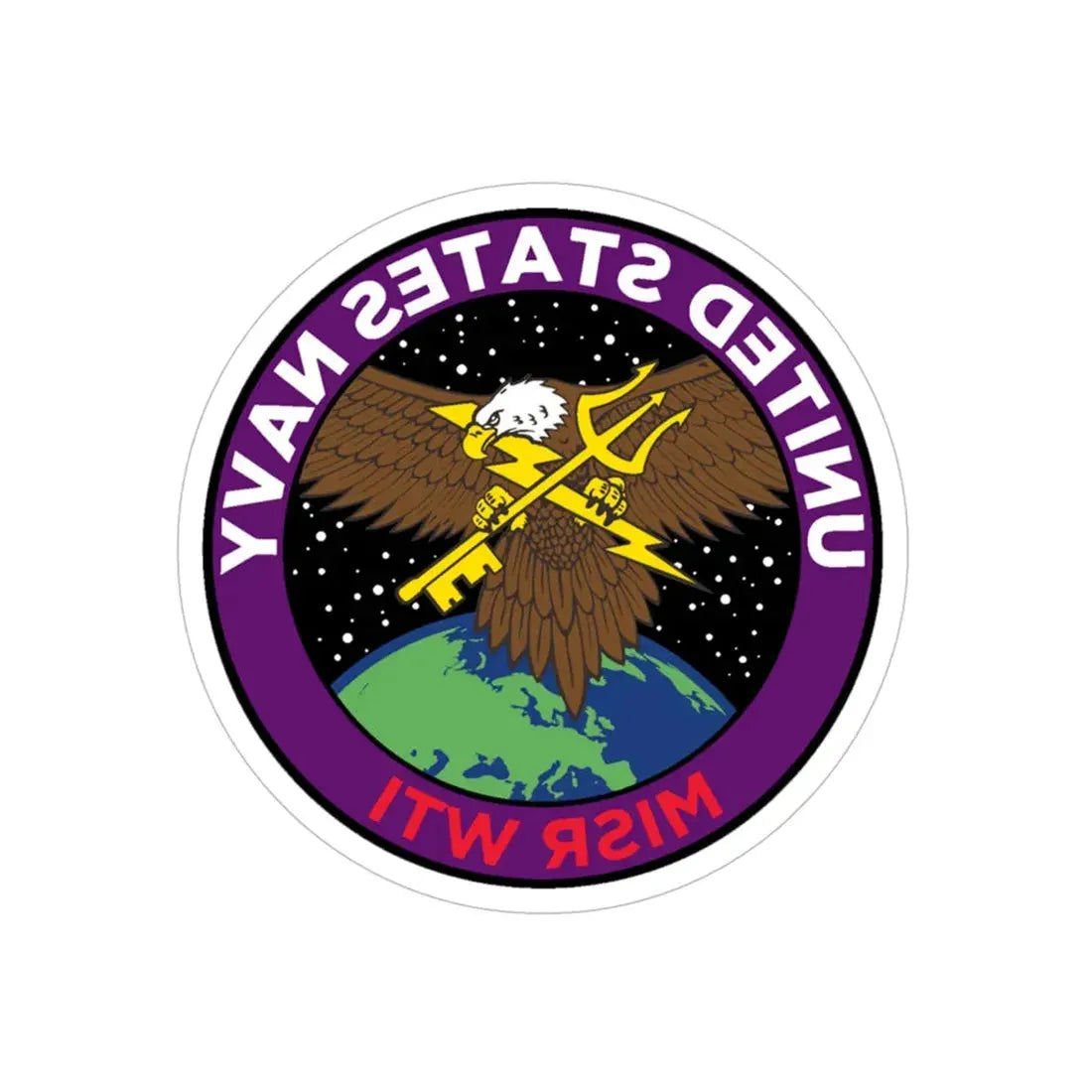 USN MISR WTI (U.S. Navy) REVERSE PRINT Transparent Die-Cut STICKER 5 Inch Die-Cut Transparent - The Sticker Space