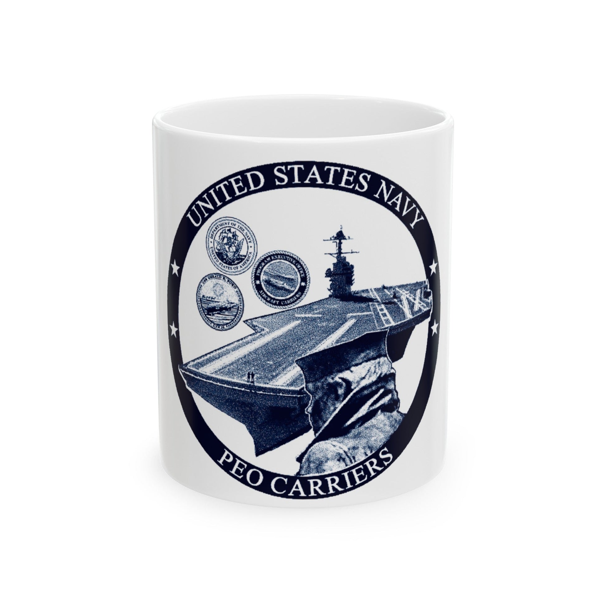 USN PEO Carriers (U.S. Navy) White Coffee Mug-11oz-The Sticker Space