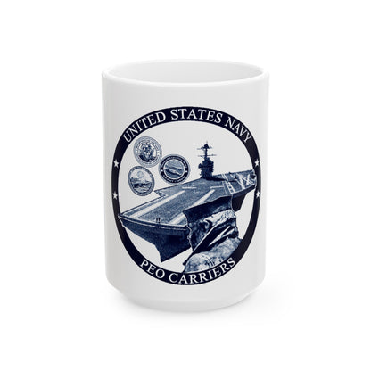 USN PEO Carriers (U.S. Navy) White Coffee Mug-15oz-The Sticker Space