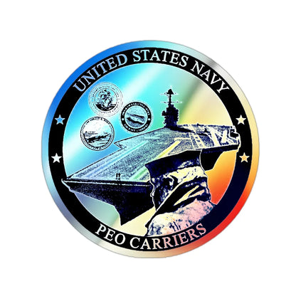 USN PEO Carriers (U.S. Navy) Holographic STICKER Die-Cut Vinyl Decal 2 Inch Holographic - The Sticker Space