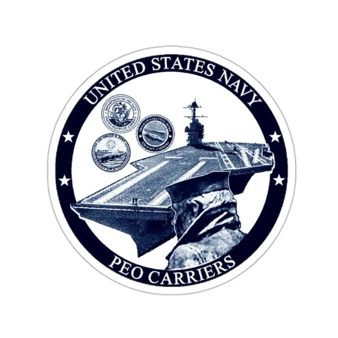 USN PEO Carriers (U.S. Navy) STICKER Vinyl Kiss-Cut Decal 2 Inch White - The Sticker Space