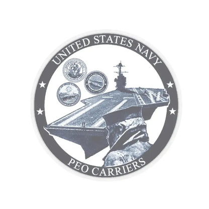 USN PEO Carriers (U.S. Navy) STICKER Vinyl Kiss-Cut Decal 3 Inch Transparent - The Sticker Space