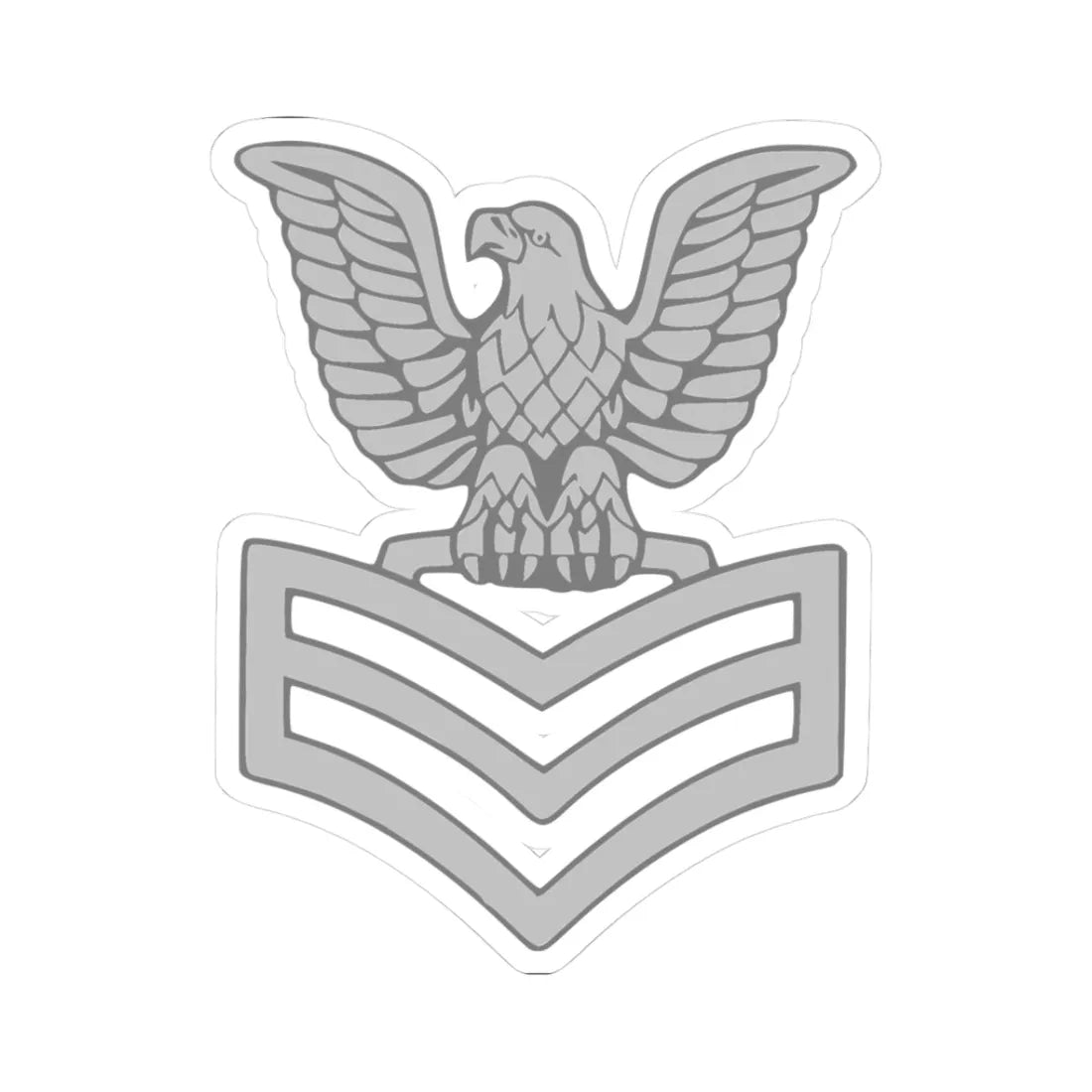 USN PO1 collar device (United States) (Military Rank) STICKER Vinyl Kiss-Cut Decal 3 Inch White - The Sticker Space