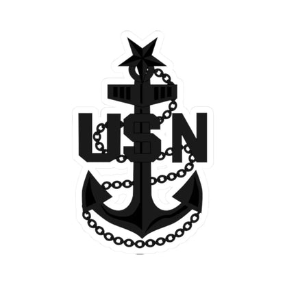 USN SCPO cap badge subdued (United States) (Military Rank) STICKER Vinyl Kiss-Cut Decal 2 Inch White - The Sticker Space