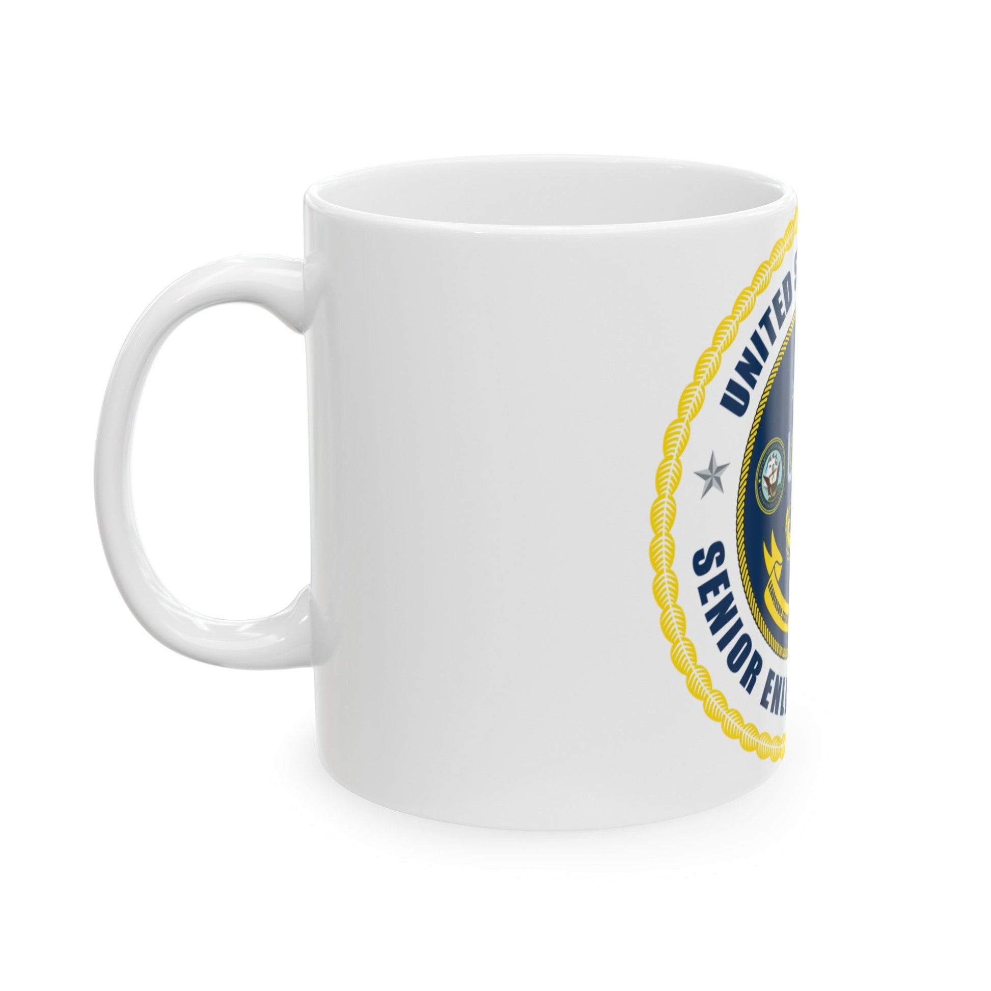 USN Senior Enlisted Academy NEW (U.S. Navy) White Coffee Mug-The Sticker Space