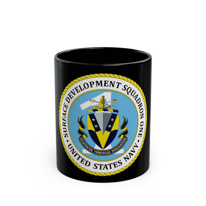 USN Surface Development Squadron One (U.S. Navy) Black Coffee Mug-11oz-The Sticker Space