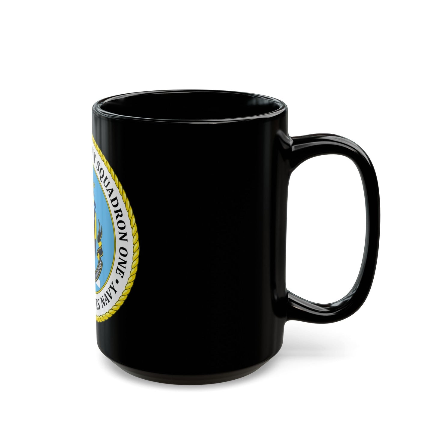 USN Surface Development Squadron One (U.S. Navy) Black Coffee Mug-The Sticker Space