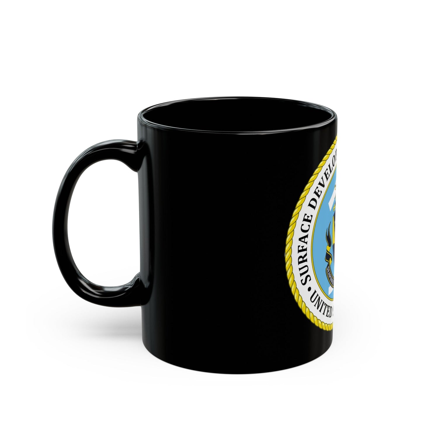 USN Surface Development Squadron One (U.S. Navy) Black Coffee Mug-The Sticker Space