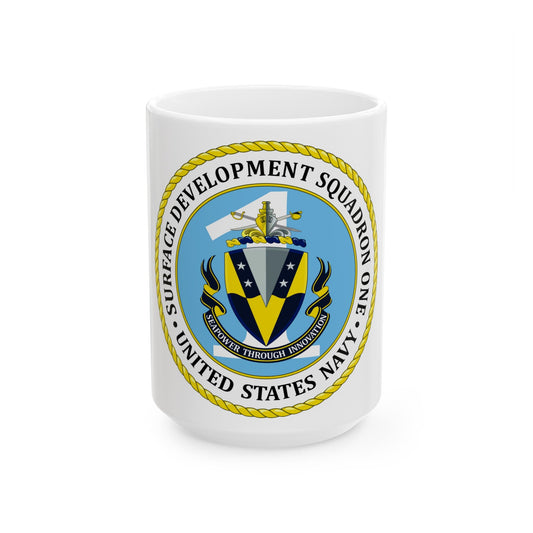 USN Surface Development Squadron One (U.S. Navy) White Coffee Mug-15oz-The Sticker Space