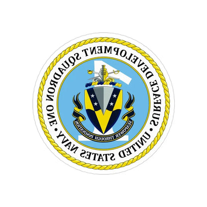 USN Surface Development Squadron One (U.S. Navy) REVERSE PRINT Transparent Die-Cut STICKER 4 Inch Die-Cut Transparent - The Sticker Space
