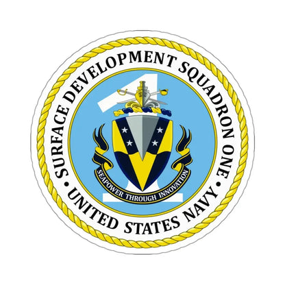 USN Surface Development Squadron One (U.S. Navy) STICKER Vinyl Kiss-Cut Decal 3 Inch White - The Sticker Space