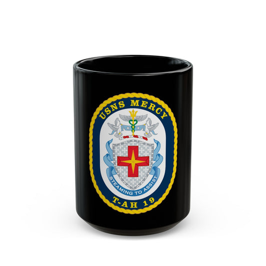 USNS Mercy T AH 19 (U.S. Navy) Black Coffee Mug-15oz-The Sticker Space