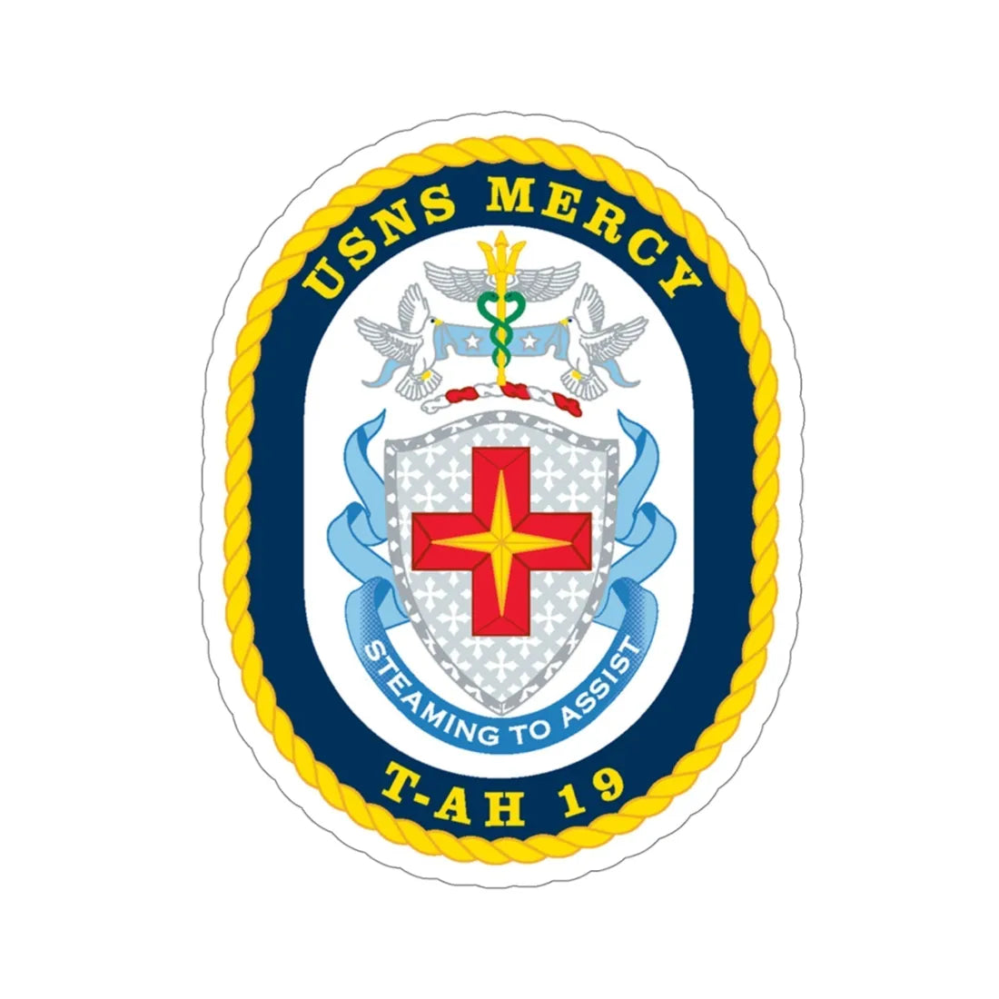 USNS Mercy T AH 19 (U.S. Navy) STICKER Vinyl Die-Cut Decal 4 Inch - The Sticker Space