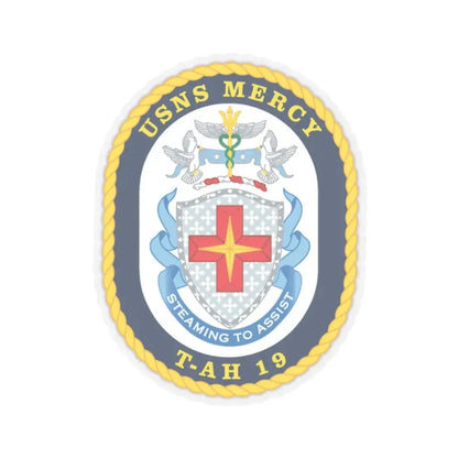 USNS Mercy T AH 19 (U.S. Navy) STICKER Vinyl Kiss-Cut Decal 2 Inch Transparent - The Sticker Space