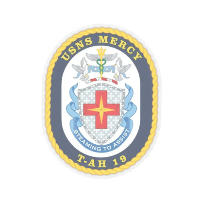 USNS Mercy T AH 19 (U.S. Navy) STICKER Vinyl Kiss-Cut Decal 3 Inch Transparent - The Sticker Space