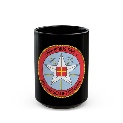 USNS Sirius T Afs 8 Military Sealift Command (U.S. Navy) Black Coffee Mug-15oz-The Sticker Space