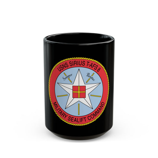 USNS Sirius T Afs 8 Military Sealift Command (U.S. Navy) Black Coffee Mug-15oz-The Sticker Space