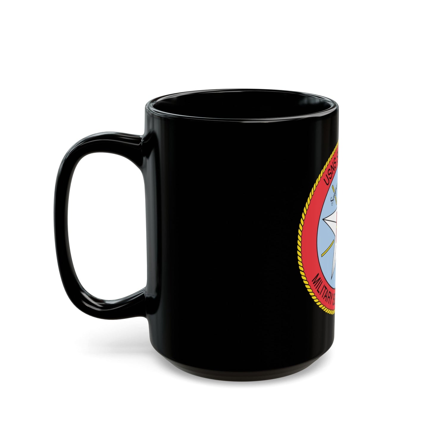 USNS Sirius T Afs 8 Military Sealift Command (U.S. Navy) Black Coffee Mug-The Sticker Space