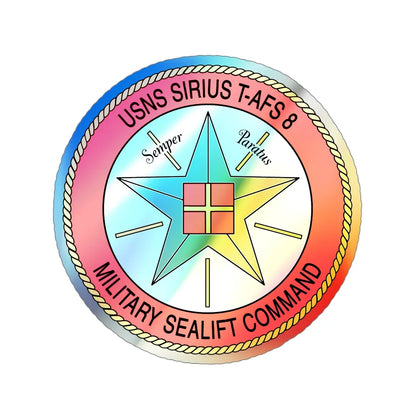 USNS Sirius T Afs 8 Military Sealift Command (U.S. Navy) Holographic STICKER Die-Cut Vinyl Decal 4 Inch Holographic - The Sticker Space