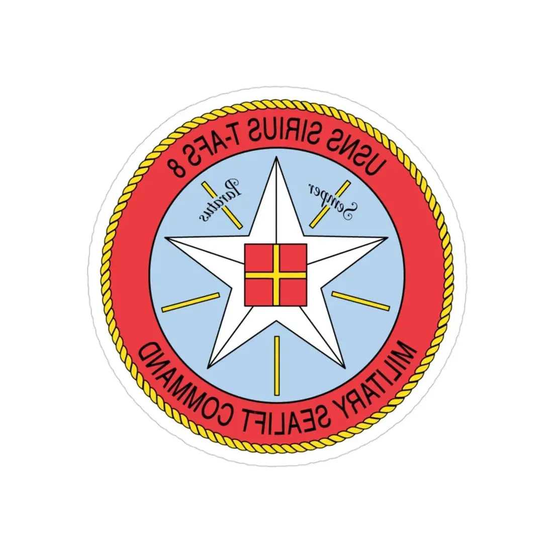 USNS Sirius T Afs 8 Military Sealift Command (U.S. Navy) REVERSE PRINT Transparent Die-Cut STICKER 3 Inch Die-Cut Transparent - The Sticker Space