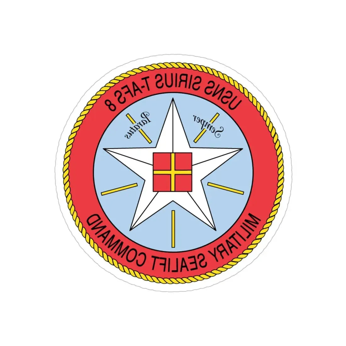 USNS Sirius T Afs 8 Military Sealift Command (U.S. Navy) REVERSE PRINT Transparent Die-Cut STICKER 5 Inch Die-Cut Transparent - The Sticker Space