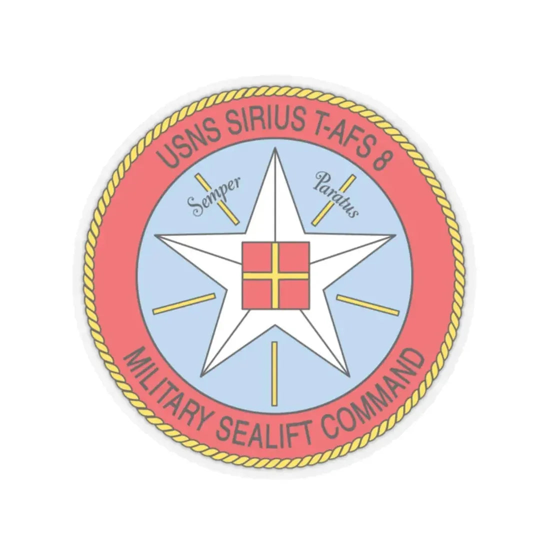 USNS Sirius T Afs 8 Military Sealift Command (U.S. Navy) STICKER Vinyl Kiss-Cut Decal 2 Inch Transparent - The Sticker Space
