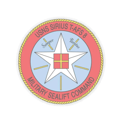 USNS Sirius T Afs 8 Military Sealift Command (U.S. Navy) STICKER Vinyl Kiss-Cut Decal 2 Inch Transparent - The Sticker Space