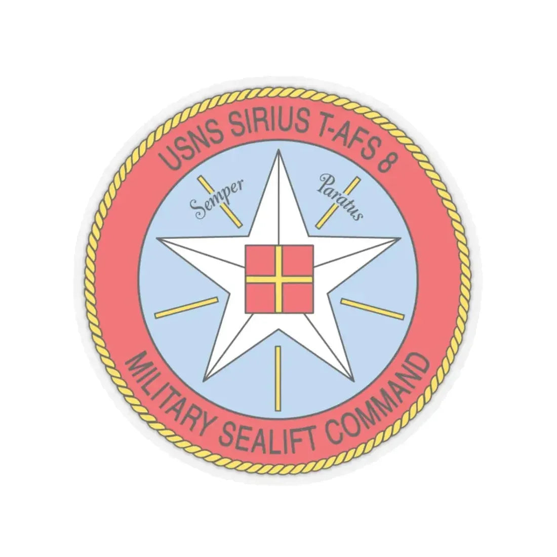 USNS Sirius T Afs 8 Military Sealift Command (U.S. Navy) STICKER Vinyl Kiss-Cut Decal 3 Inch Transparent - The Sticker Space