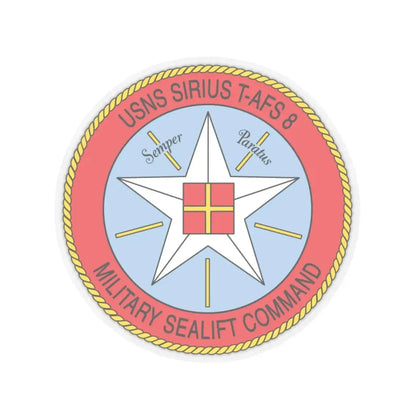 USNS Sirius T Afs 8 Military Sealift Command (U.S. Navy) STICKER Vinyl Kiss-Cut Decal 4 Inch Transparent - The Sticker Space