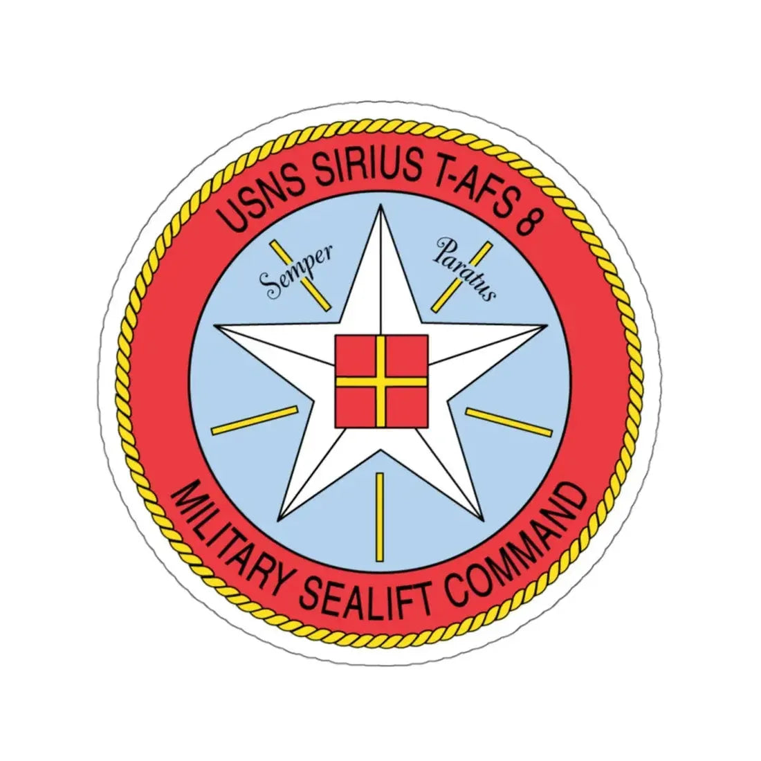 USNS Sirius T Afs 8 Military Sealift Command (U.S. Navy) STICKER Vinyl Kiss-Cut Decal 4 Inch White - The Sticker Space