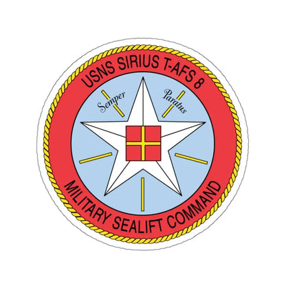 USNS Sirius T Afs 8 Military Sealift Command (U.S. Navy) STICKER Vinyl Kiss-Cut Decal 4 Inch White - The Sticker Space