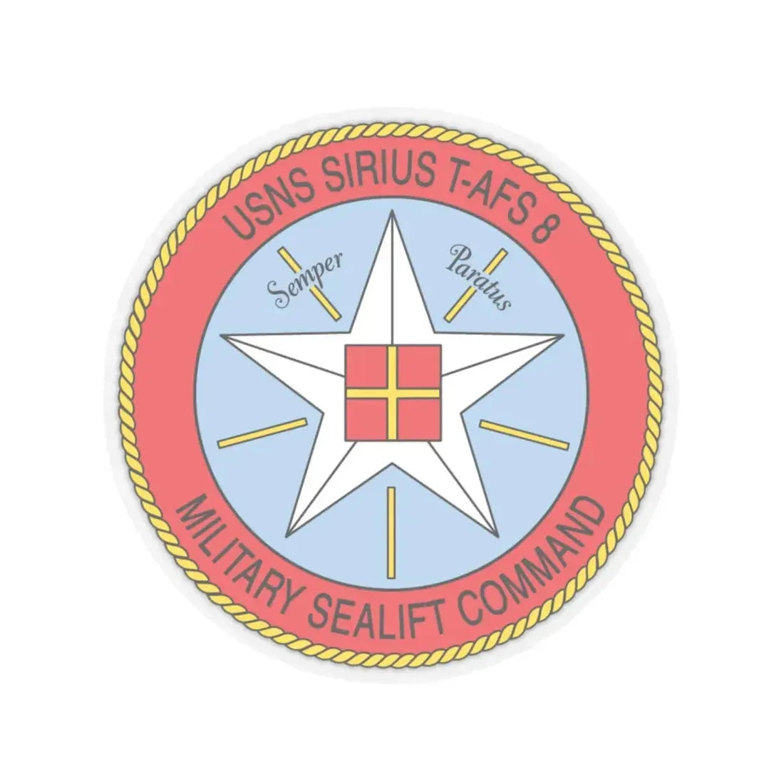 USNS Sirius T Afs 8 Military Sealift Command (U.S. Navy) STICKER Vinyl Kiss-Cut Decal 6 Inch Transparent - The Sticker Space