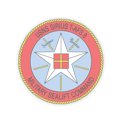 USNS Sirius T Afs 8 Military Sealift Command (U.S. Navy) STICKER Vinyl Kiss-Cut Decal 6 Inch Transparent - The Sticker Space