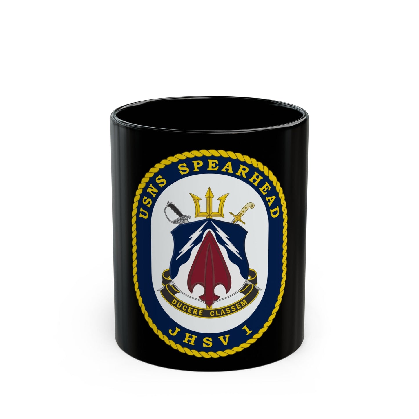 USNS Spearhead JHSV 1 (U.S. Navy) Black Coffee Mug-11oz-The Sticker Space