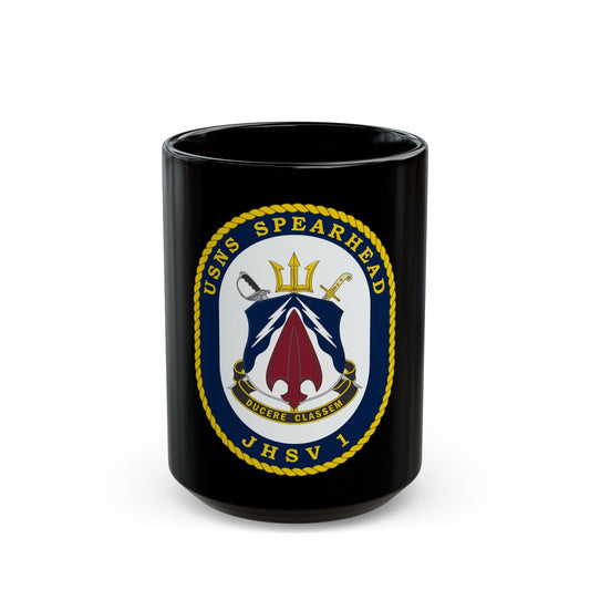 USNS Spearhead JHSV 1 (U.S. Navy) Black Coffee Mug-15oz-The Sticker Space