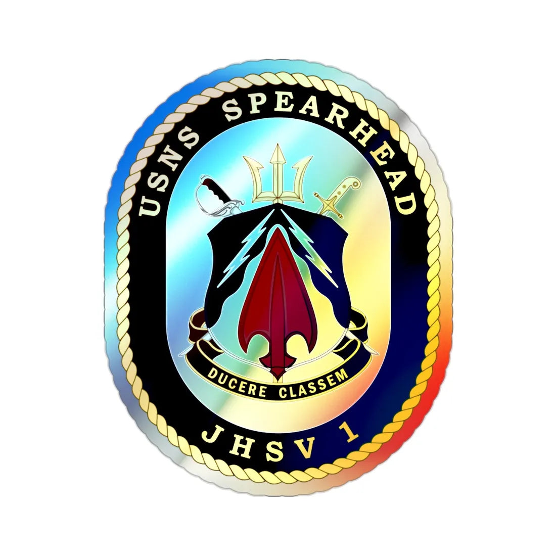 USNS Spearhead JHSV 1 (U.S. Navy) Holographic STICKER Die-Cut Vinyl Decal 2 Inch Holographic - The Sticker Space