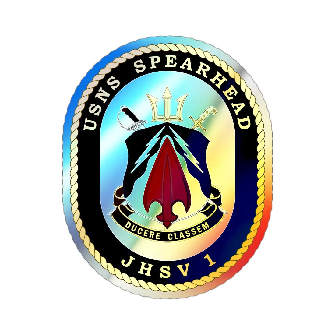 USNS Spearhead JHSV 1 (U.S. Navy) Holographic STICKER Die-Cut Vinyl Decal 3 Inch Holographic - The Sticker Space