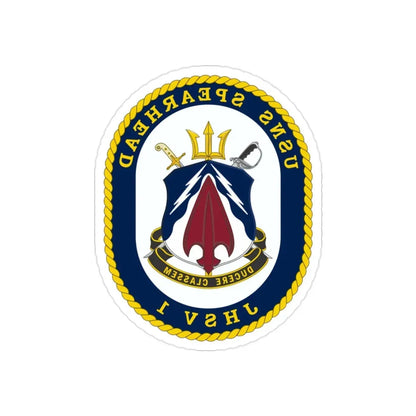 USNS Spearhead JHSV 1 (U.S. Navy) REVERSE PRINT Transparent Die-Cut STICKER 2 Inch Die-Cut Transparent - The Sticker Space