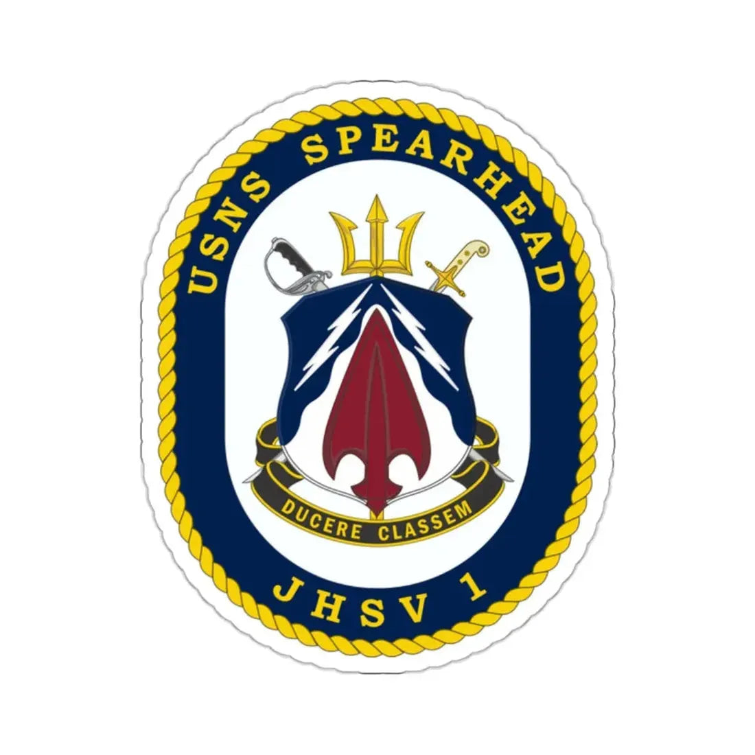 USNS Spearhead JHSV 1 (U.S. Navy) STICKER Vinyl Kiss-Cut Decal 2 Inch White - The Sticker Space