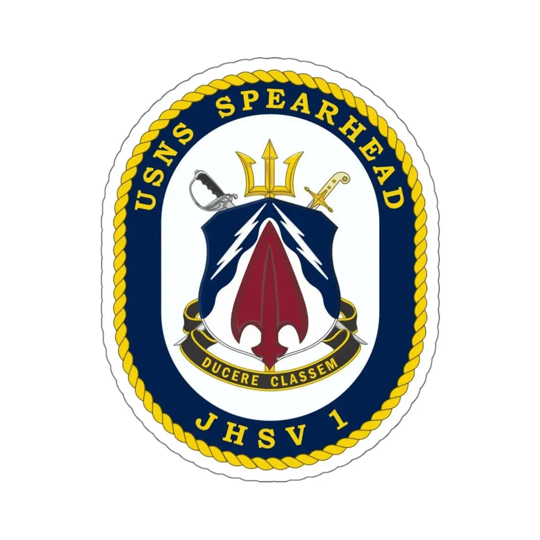 USNS Spearhead JHSV 1 (U.S. Navy) STICKER Vinyl Kiss-Cut Decal 6 Inch White - The Sticker Space