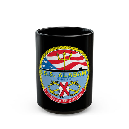 USS Alabama (U.S. Navy) Black Coffee Mug-15oz-The Sticker Space