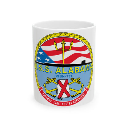 USS Alabama (U.S. Navy) White Coffee Mug-11oz-The Sticker Space